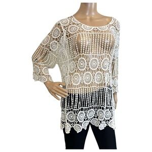 Step in Style Long Sleeve White Lace Blouse - 100% Cotton